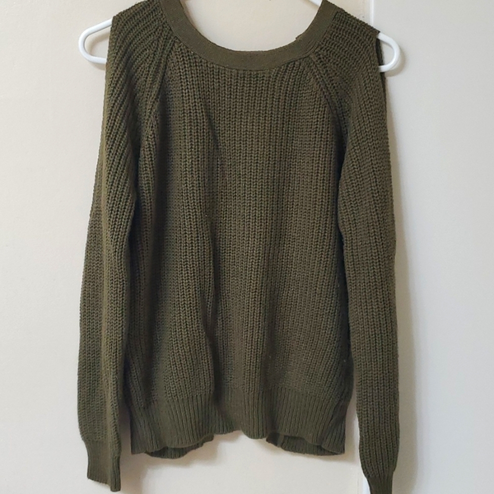 2/$5 Cold Shoulder, Cutout Back Sweater